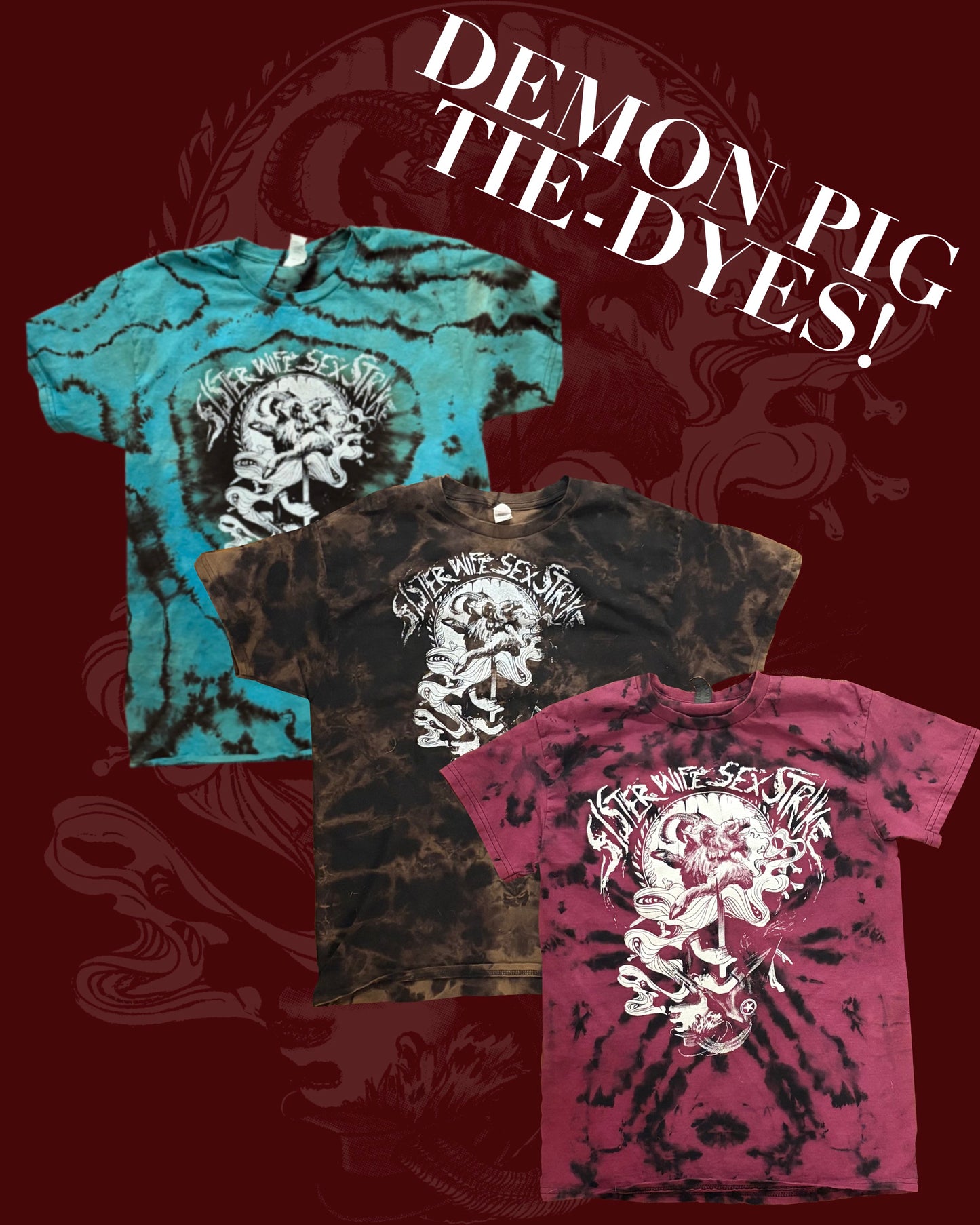 Tie-Dye Demon Pig T-Shirt